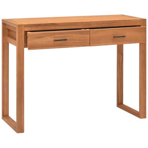 Scrivania con 2 Cassetti 100x40x75 cm in Legno di Teak - Foto 9