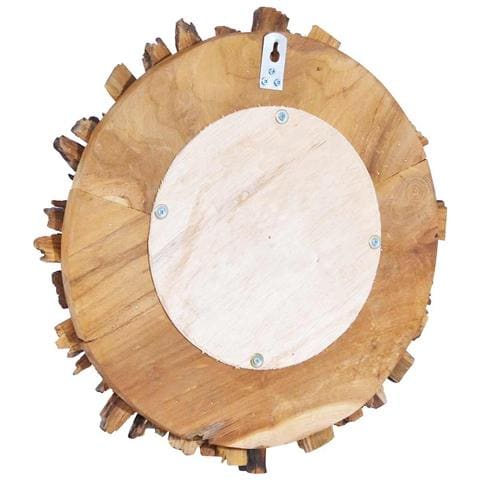 Specchio Da Parete 40 Cm In Legno Di Teak Rotondo - Foto 2