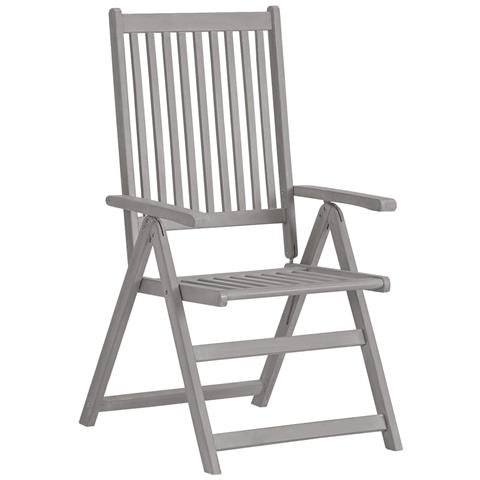 Sedie Giardino Reclinabili 8pz Cuscini Massello Acacia Grigio - Foto 10