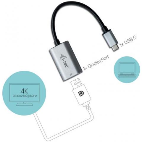 Metal C31METALDP60HZ USB-C 3.1 Display Port Grigio, Turchese cavo di interfaccia e adattatore - Foto 3