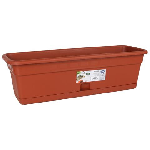 Vaso Da Balcone Con Piatto Dem Squares Rettangolare Marrone 60 X 20 Cm (8 Unità) - Foto 2