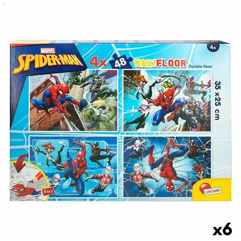 Puzzle Per Bambini Spider-man Double-face 4 In 1 48 Pezzi 35 X 1,5 X 25 Cm (6 Unità) - Foto 1
