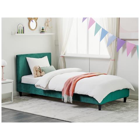 Letto Velluto Fitou 90 X 200 Cm Verde Scuro - Foto 1
