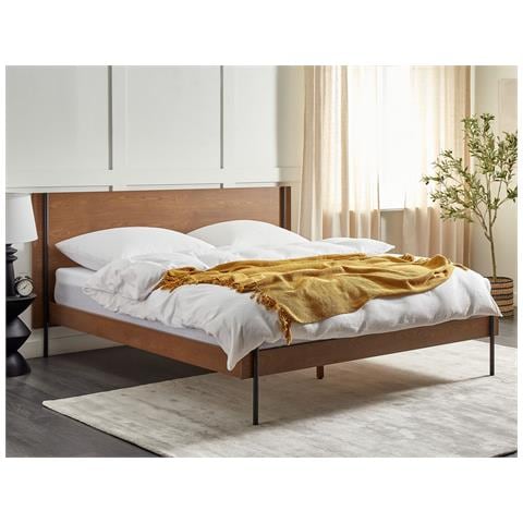 Letto Matrimoniale Marrone Scuro 180 X 200 Cm Libermont - Foto 1