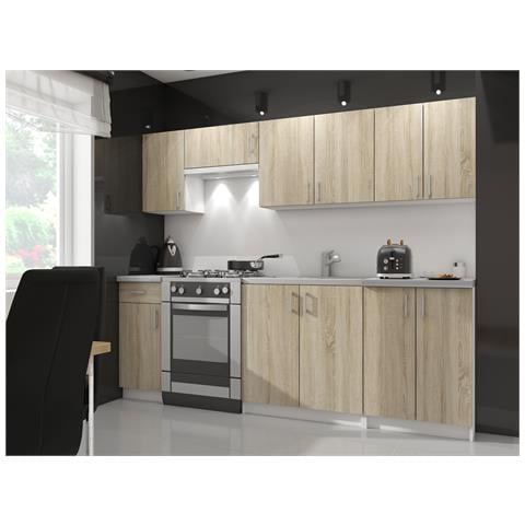 Mobile da cucina pensile LIMA, 1 anta, 40x30,5x72 cm, Colore Bianco e Sonoma Quercia - Foto 7