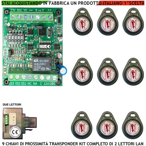 Chiave Di Prossimità 2 Lettori Universali Lan Rj45 Qualsiasi Marca 9 Trasponder Uscita Relè C.nc.na 1ax24v Funzione Im - Foto 1