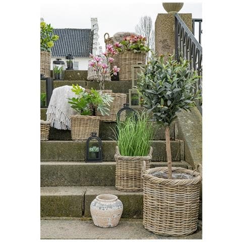 Set 2 Cesti Portaoggetti Gili - Marrone - Rattan - 40x40x48 Cm - Foto 5