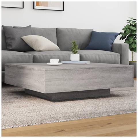 Tavolino Da Soggiorno Con Luci Led Grigio Sonoma 100x100x31 Cm - Foto 1