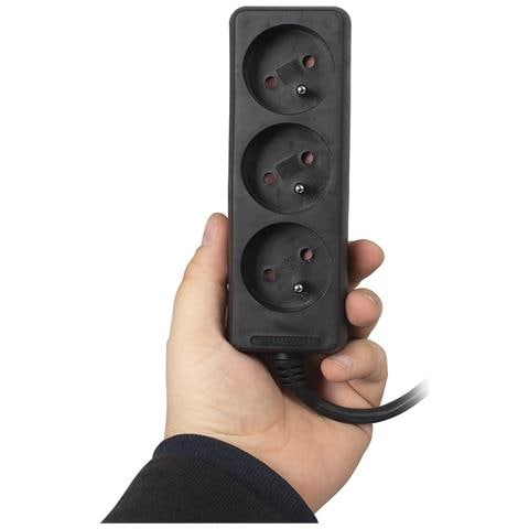 Cavo Di Prolunga 1,5m-3gn+0 10a Ip20 (lb0080b-1,5) Va0304b-1,5 Nero - Foto 2