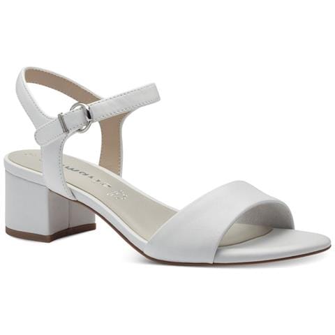 White Casual Open Sandals Sandali Pelle Scarpe Donna Bianco Eu 38, 1-28250-42 100 - Foto 1