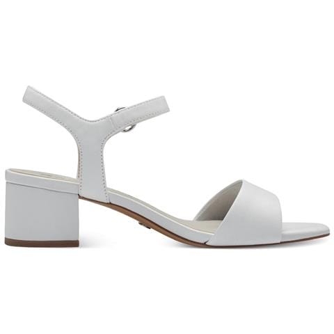 White Casual Open Sandals Sandali Pelle Scarpe Donna Bianco Eu 38, 1-28250-42 100 - Foto 3