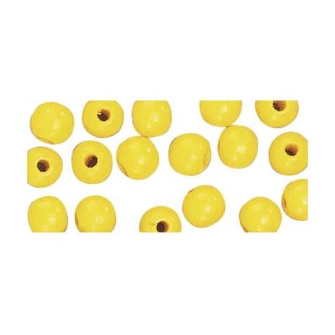 115 Pezzi - Perline In Legno Lucido Resistenti Ø6mm - Colore Giallo - Foto 1