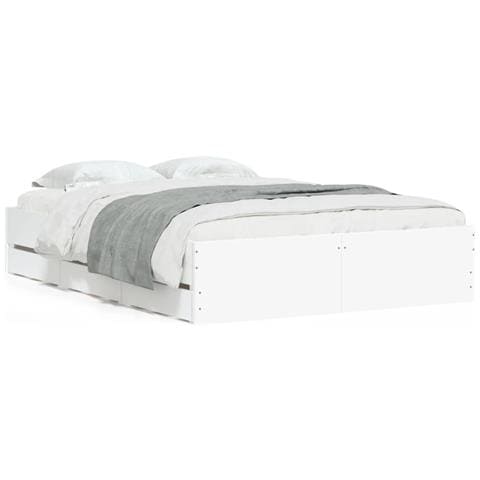 Giroletto Con Cassetti Bianco 135x190 Cm In Legno Multistrato - Foto 2