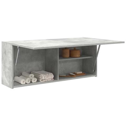 Armadietto Da Bagno Grigio Cemento 100x25x40 Cm In Truciolato - Foto 1