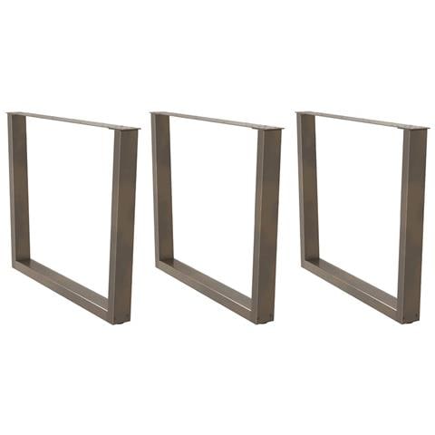 Gambe Tavolo Pranzo A V 3 Pz Naturale 100x(72-73,3)cm Acciaio - Foto 1