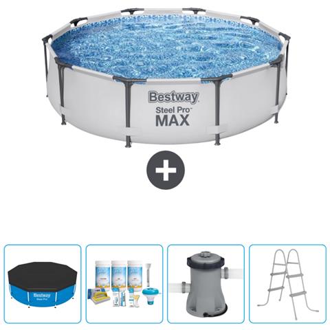 Piscina Fuori Terra - In Giro - 305x76 Cm - Grigio - Include Accessori Coordinati Cb4 - Foto 1