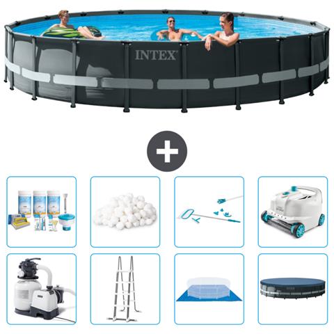 Piscina Fuori Terra - In Giro - 610x122 Cm - Grigio - Include Accessori Coordinati A2916 - Foto 1