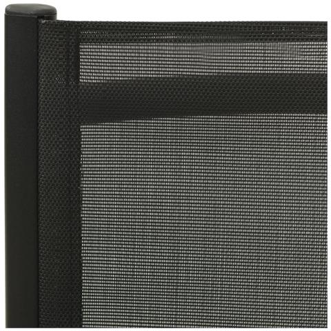 Lusso Casadino -  Sedie Giardino Pieghevoli 2 Pz Textilene E Alluminio Nere - Foto 8