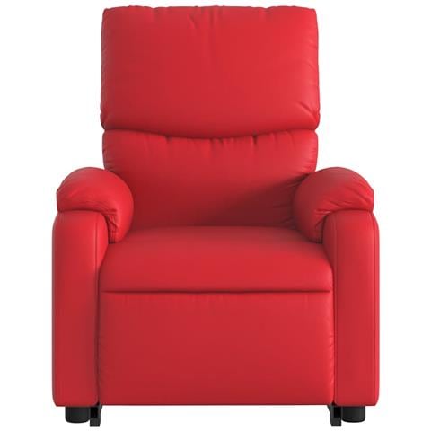 Poltrona Alzapersona Reclinabile Massaggio Rosso in Similpelle - Foto 9