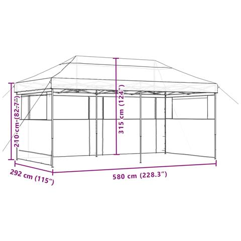 Tendone per Feste Pieghevole Pop-Up con 3 Pareti Beige - Foto 9