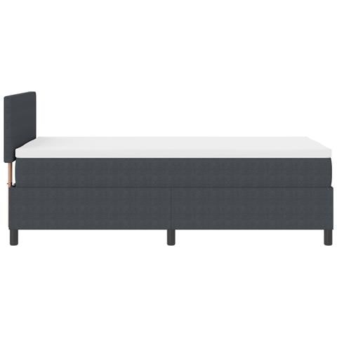 Letto con Box Spring e Materasso Grigio Scuro 90x200 cm Tessuto di Velluto - Foto 9