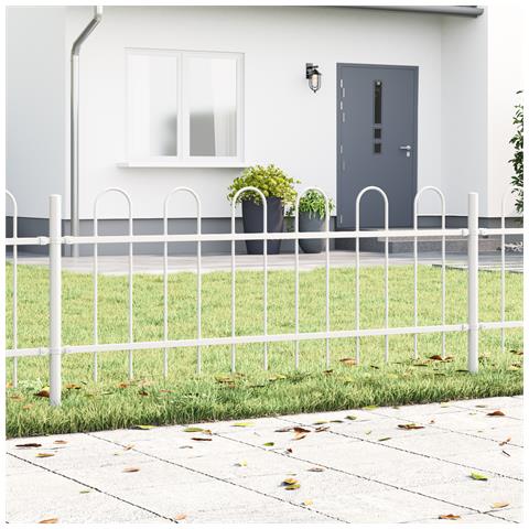 Transenna da Giardino con Parte Superiore ad Arco Bianca 1,7x0,6 m in Acciaio - Foto 2