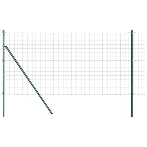 Recinzione Euro con 13 Post 1x25 m Acciaio Zincato Verde - Foto 1