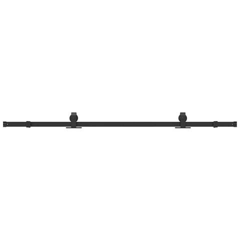 Kit di Binari per Porte Scorrevoli 200 cm Acciaio Nero - Foto 1
