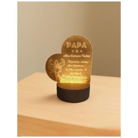 Lampada Da Notte Led Per Papà Come Regalo Con Scritte In Tedesco 11 X 19 Cm - Foto 4