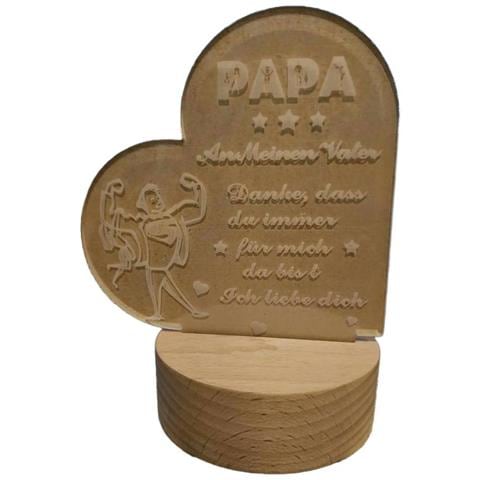 Lampada Da Notte Led Per Papà Come Regalo Con Scritte In Tedesco 11 X 19 Cm - Foto 1