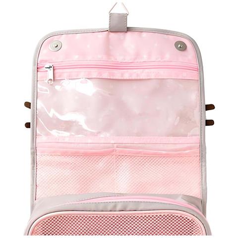 Trousse Da Toilette Collezione Foodie Pieghevole Con 5 Scomparti, Grigio Chiaro - Foto 2