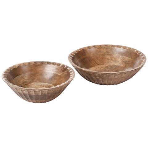 Set Di 2 Ciotole Decorative Sohag Legno Di Mango Marrone - Foto 2