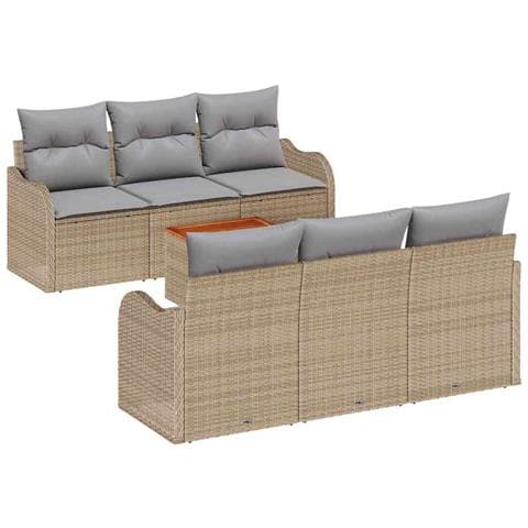 Set Divano da Giardino 7 pcs beige e grigio chiaro - Foto 1