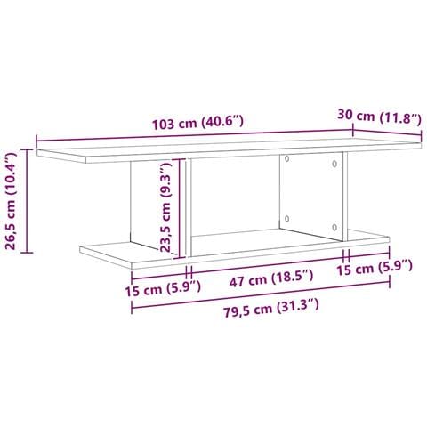 Mobile TV Nero 103 x 30 x 26.5 cm Legno multistrato - Foto 6