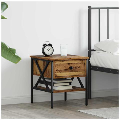 Comodino con cassetto Legno vecchio 40 x 42 x 45 cm - Foto 2