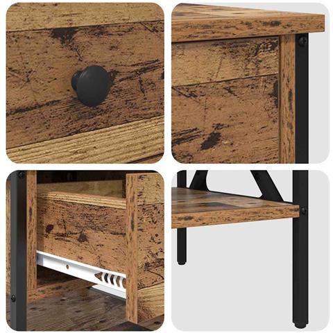 Comodino con cassetto Legno vecchio 40 x 42 x 45 cm - Foto 9