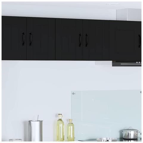 Pensile cucina con porta Nero 60 x 31 x 40 cm Legno multistrato - Foto 2