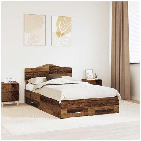 Struttura del letto con cassetto Legno vecchio 120 x 190 cm - Foto 2