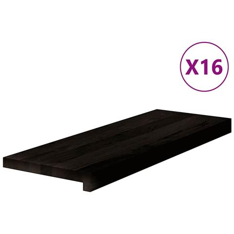 Gradini 16 pz Marrone Scuro 70x25x2 cm Legno Massello Rovere - Foto 1