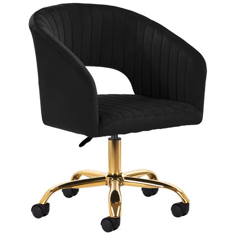 sedia girevole QS-OF212G nera - Foto 1