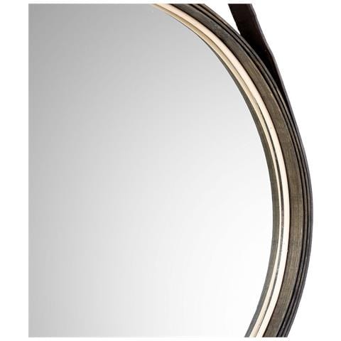 Specchio In Legno E Corda In Similpelle Marrone, D41x2,5h Cm - Foto 6