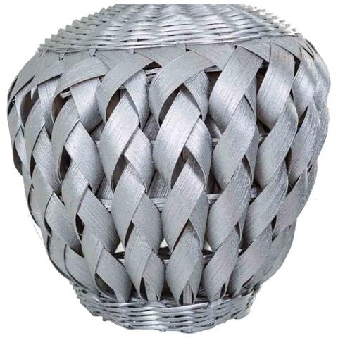 Vaso In Bambù Laccato Argento 15x26x36h - Foto 3