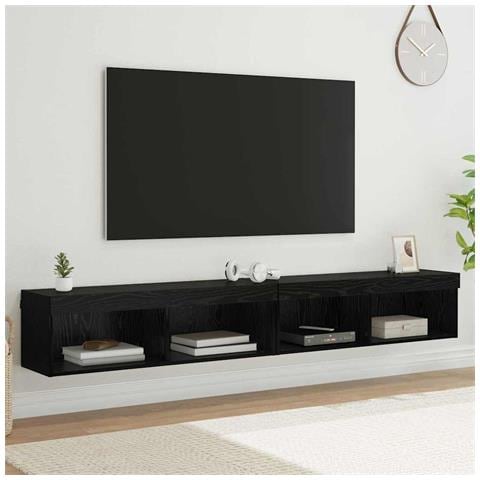 Set mobile TV con led Rovere Nero Legno multistrato - Foto 2
