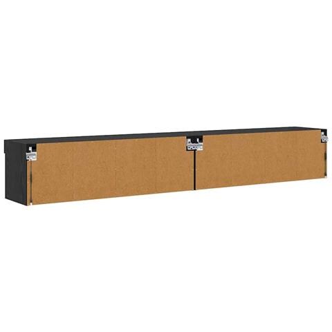 Set mobile TV con led Rovere Nero Legno multistrato - Foto 9