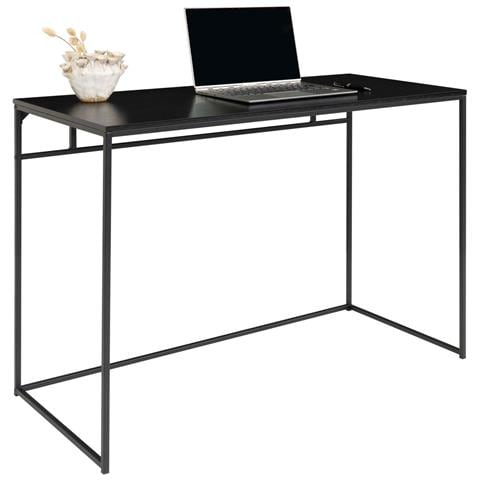 Scrivania Vita In Nero Con Struttura In Acciaio, 100×45×75 Cm - Foto 1