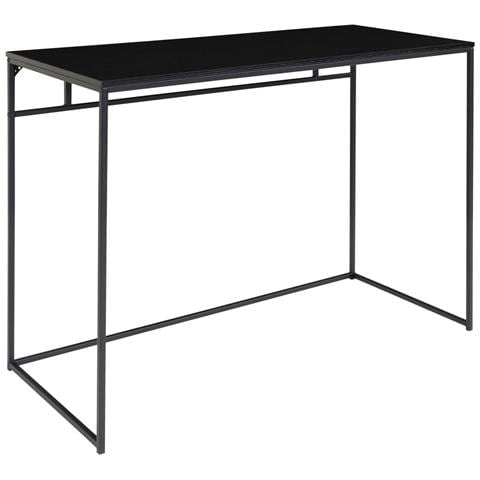 Scrivania Vita In Nero Con Struttura In Acciaio, 100×45×75 Cm - Foto 2