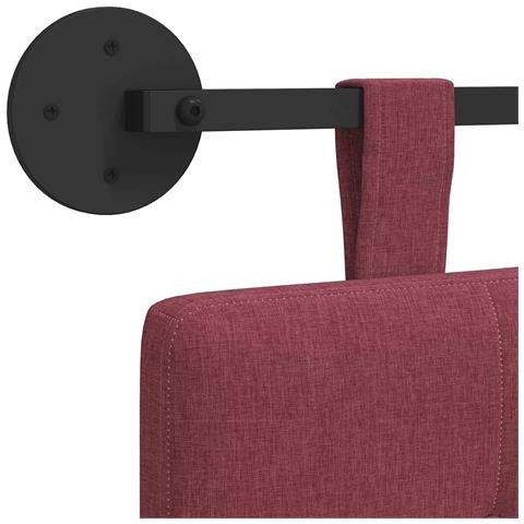 Testata appesa Rosso Vino 100 x 55 x 5 cm Tessuto - Foto 9