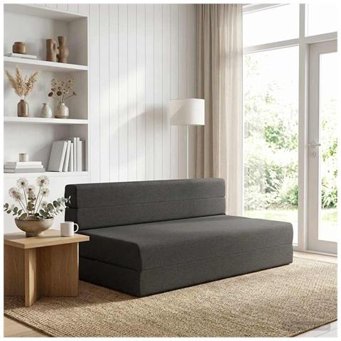Divano Letto Pieghevole Grigio Scuro 152 x 86,5 x 60 cm Tessuto - Foto 2