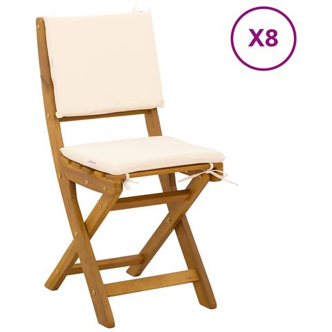 Sedie Bistro da Giardino 8 pcs Bianco Crema 38 x 46 x 85 cm - Foto 1