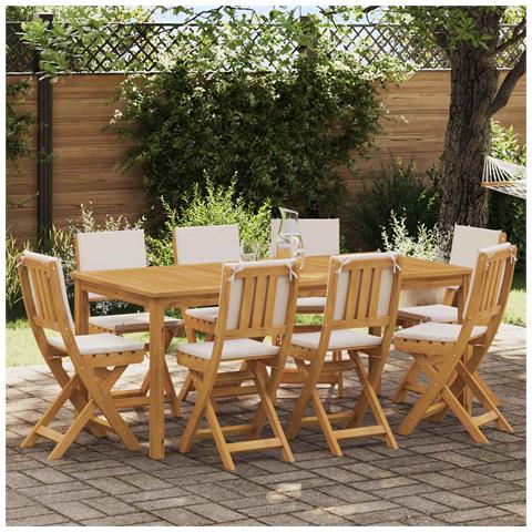 Sedie Bistro da Giardino 8 pcs Bianco Crema 38 x 46 x 85 cm - Foto 2